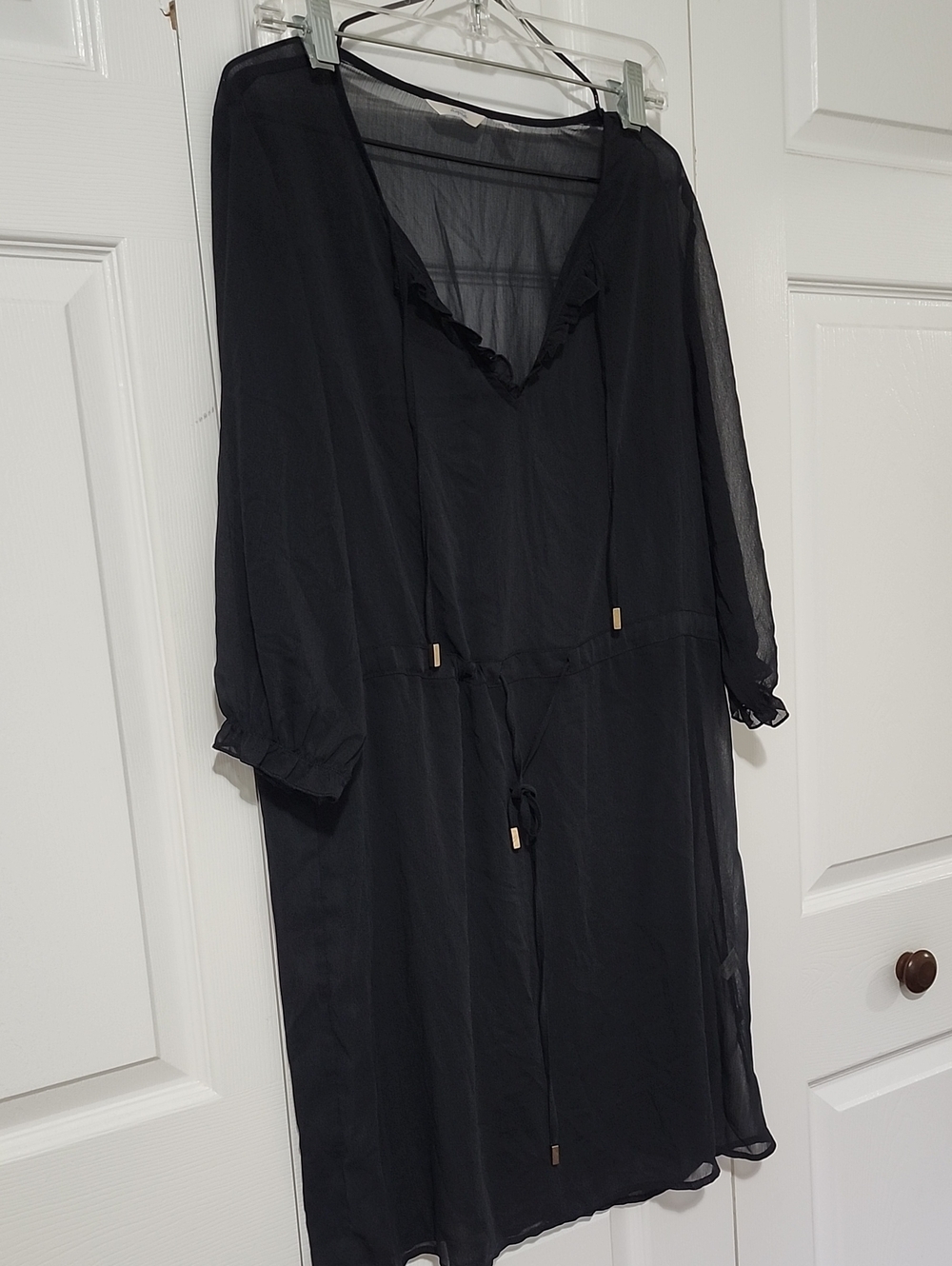 La Vie En Rose Black Sheer Swim Coverup
